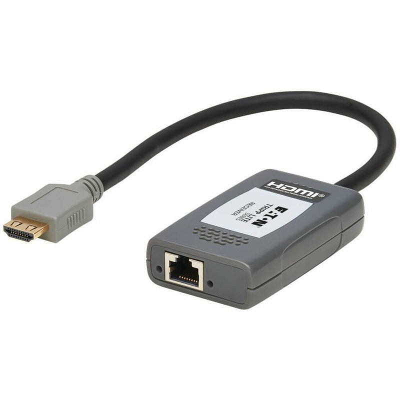 Angled view of Tripp Lite HDMI receiver showing status indicators