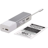 Tripp Lite power bank with included user manual showing product specifications-alternate-image2