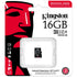 Kingston Industrial 16GB microSDHC retail package showing card, adapter, and specifications-alternate-image2