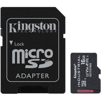 Detailed view of Kingston SD adapter and Industrial microSDHC card showing specifications-alternate-image6