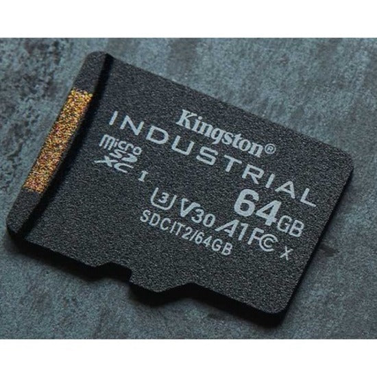 Kingston 64GB MICROSDXC INDUSTRIAL C10 A1 PSLC CARD + SD ADAPTER (SDCIT2/64GB)