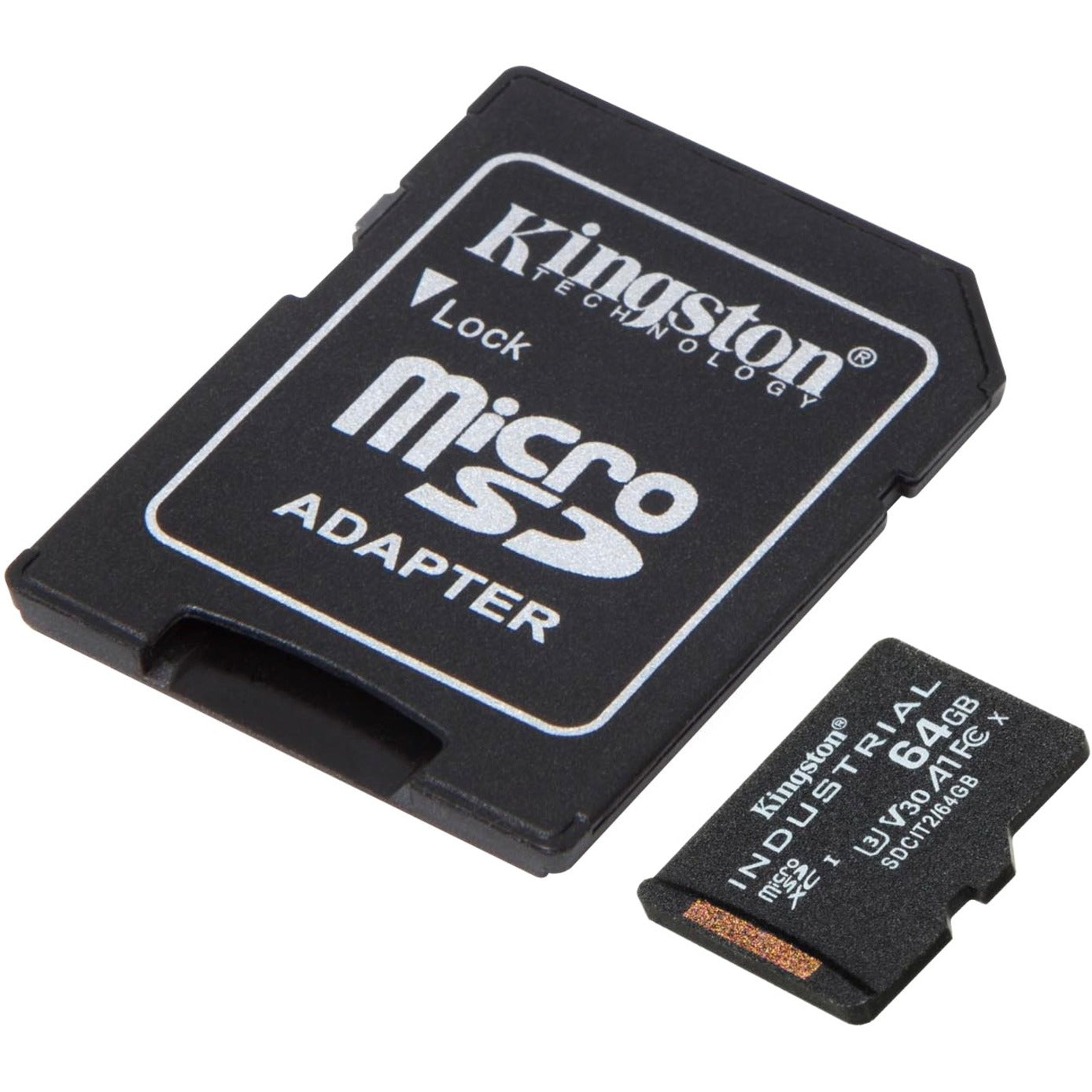 Kingston 64GB MICROSDXC INDUSTRIAL C10 A1 PSLC CARD + SD ADAPTER (SDCIT2/64GB)