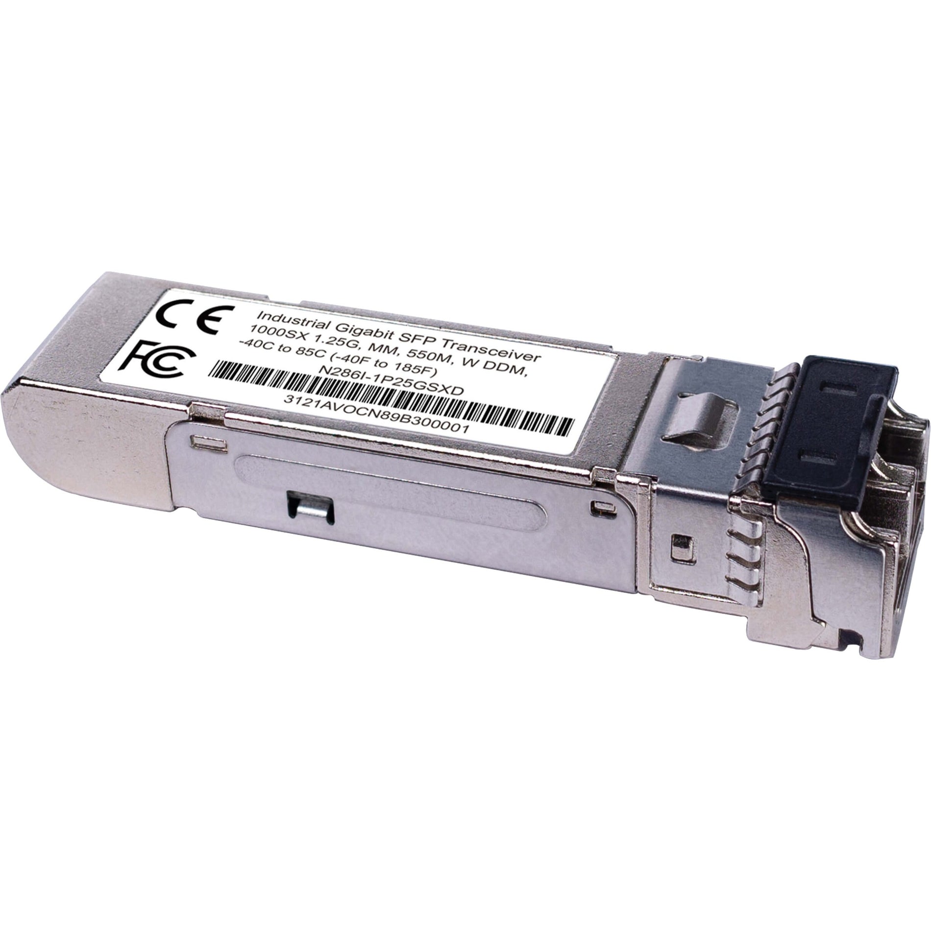 Industrial Gigabit SFP transceiver module with metal housing and certification markings-alternate-image1