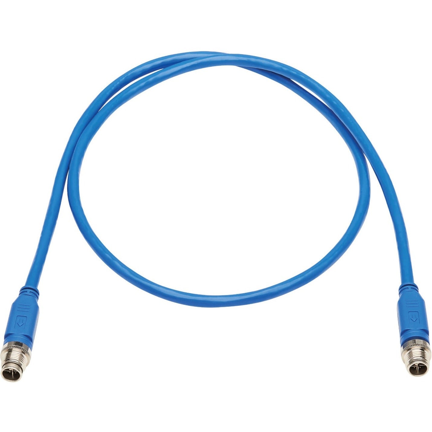 Full length view of blue Cat6 M12 cable with connectors on both ends-alternate-image2