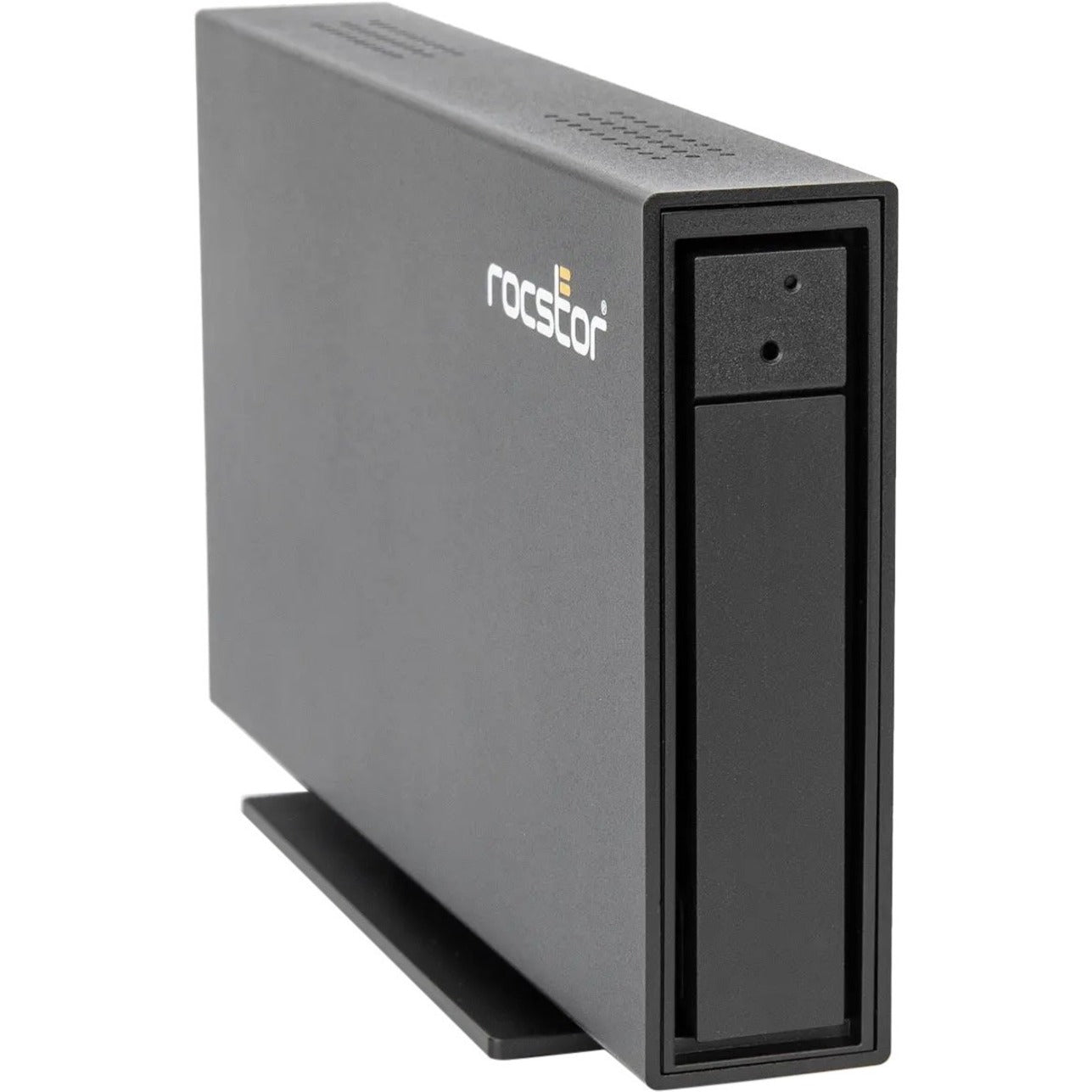 Rocstor ROCPRO D91 2TB external SSD drive in black aluminum enclosure with vertical stand-alternate-image1