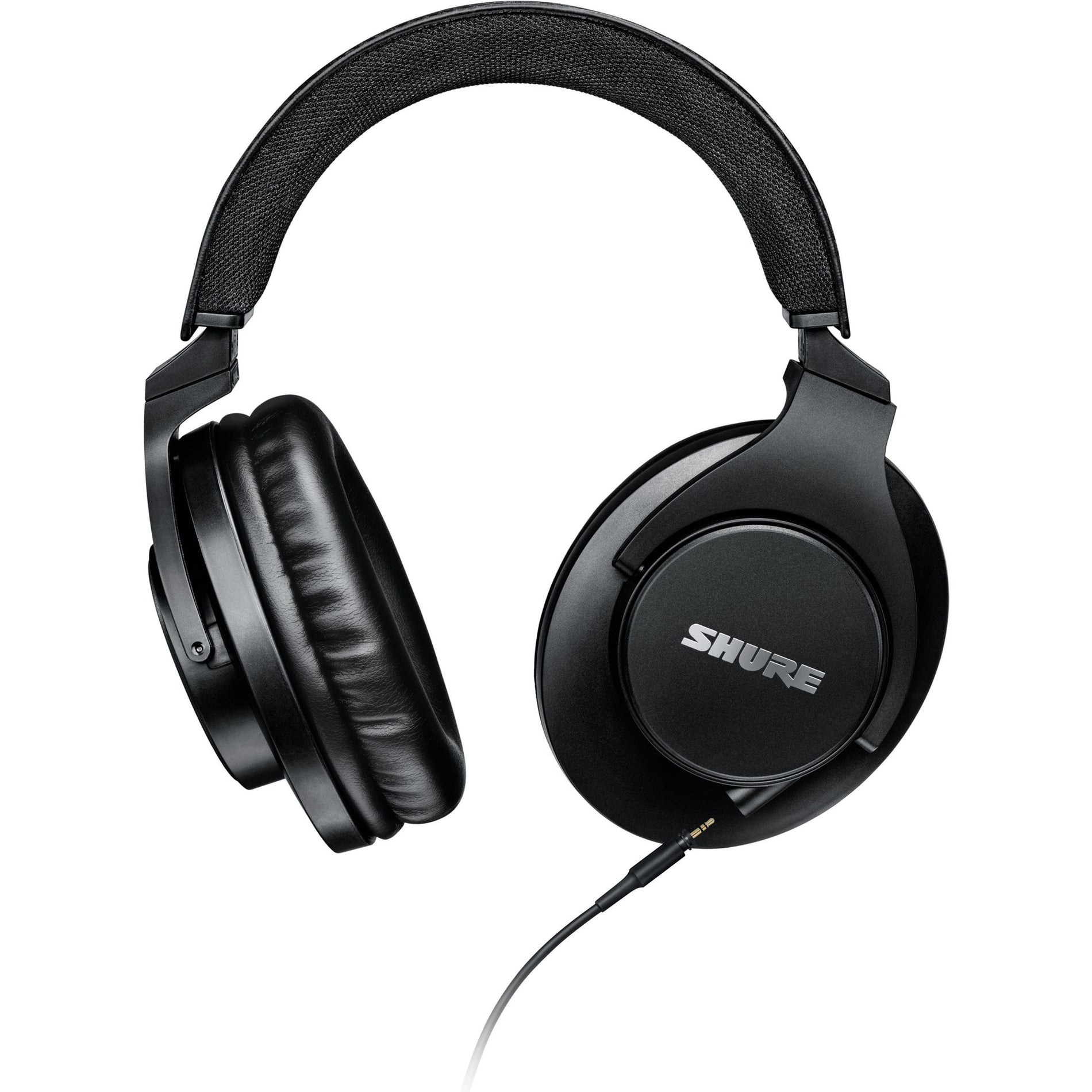 Diagonal view of Shure SRH440A headphones emphasizing studio-ready design-alternate-image8