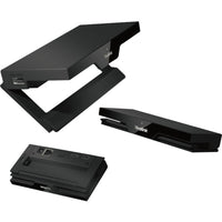 Multiple views of the Yealink RoomCast wireless presentation device showing its compact black design and connectivity ports-alternate-image1