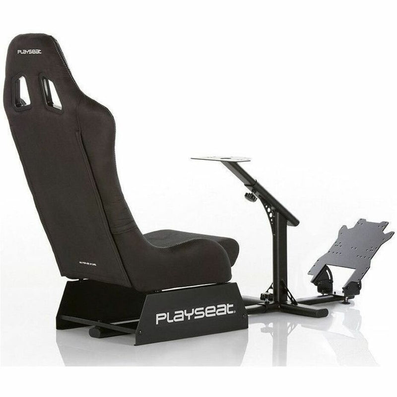 Playseat Evolution rear quarter view highlighting racing seat design and sturdy frame construction