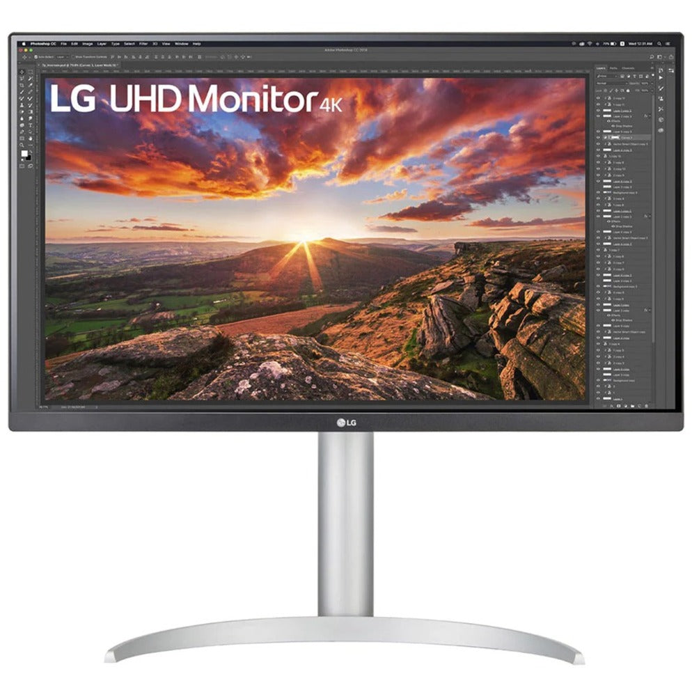 Front view of LG UltraFine monitor with landscape photo display-alternate-image2