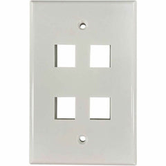 Tripp Lite by Eaton Safe-IT 4-Port Single-Gang Keystone Faceplate, Antibacterial Wall Plate, Ivory, High Impact ABS, TAA Compliant - N042AB-004-IVG (Lifetime Warranty)