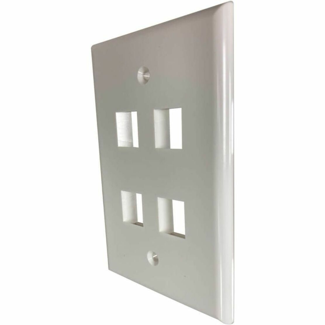 Angled view of wall plate showing slim profile and port spacing-alternate-image3