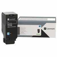 Lexmark 71C1XC0 CS735 Cyan toner cartridge shown with retail packaging-alternate-image1