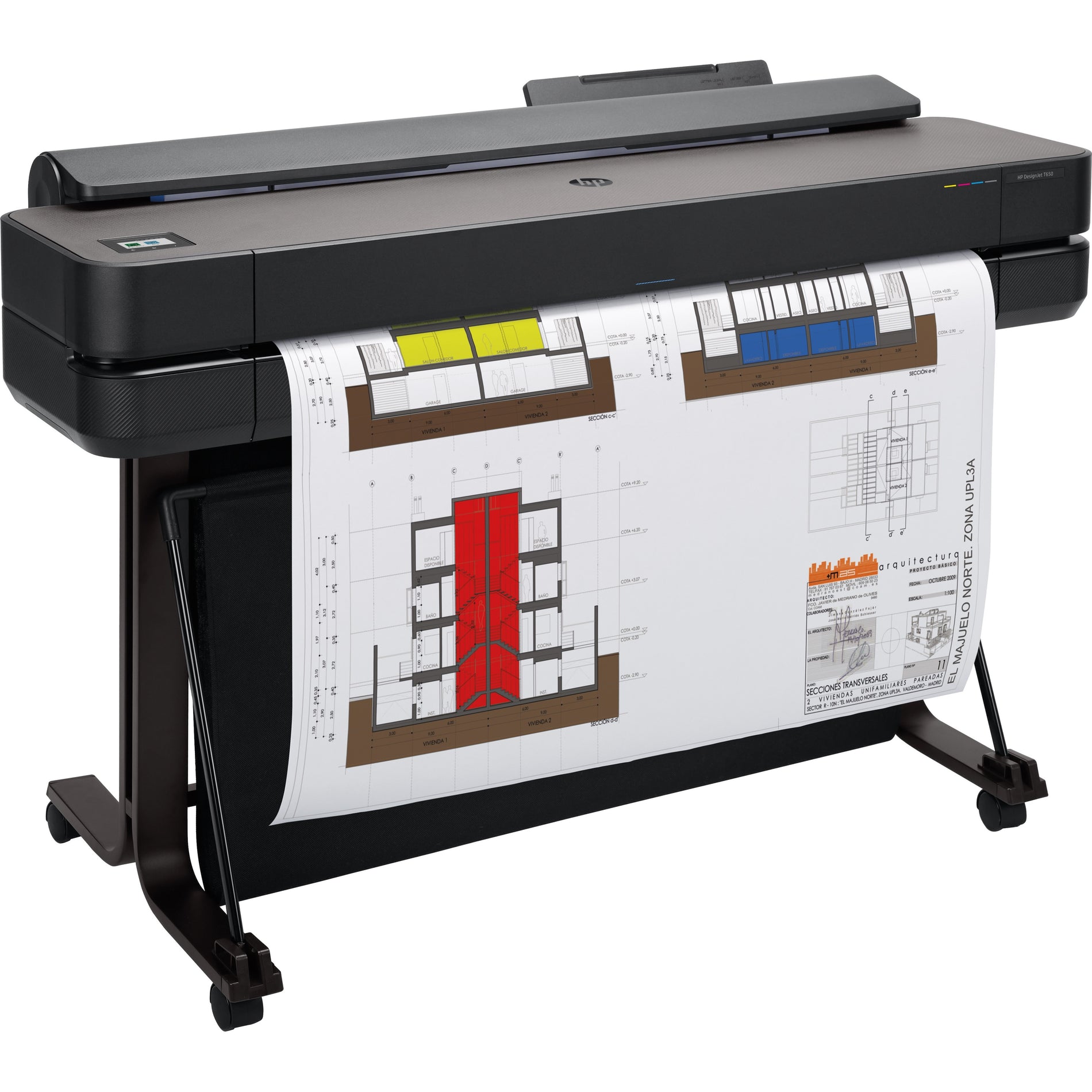 طابعة HP Designjet T650 A1 نافثة للحبر كبيرة الحجم - عرض طباعة 36 بوصة - ملون (5HB10H#B1K)