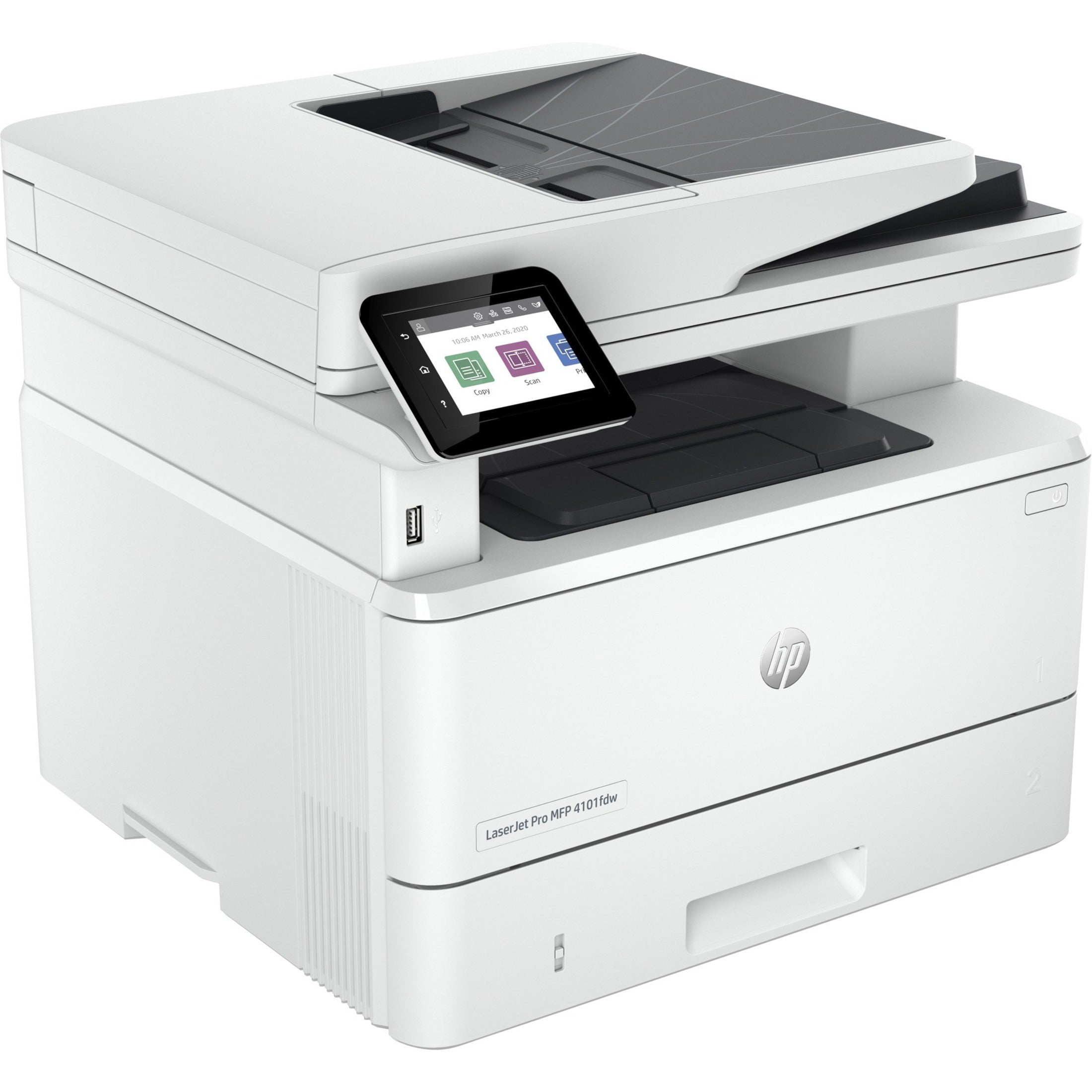 HP LaserJet Pro 4101fdw Wireless Monochrome Laser Multifunction Printer, 42ppm, 4800x600dpi, Auto Duplex Print/Scan, Wi-Fi Direct, 10-User, Smart App - 2Z619F#BGJ (1 Year Warranty)