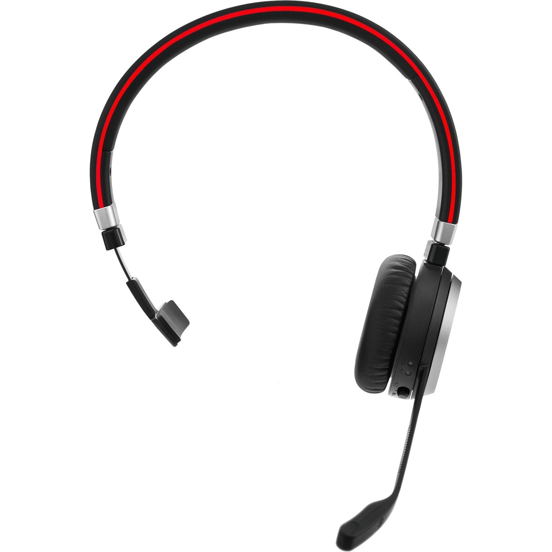 Angled view of Jabra Evolve 65 headset showing adjustable headband and microphone placement-alternate-image2