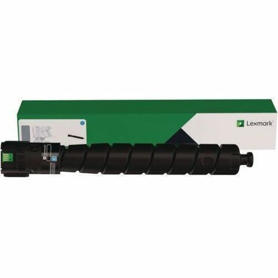 Lexmark 73D0HC0 cyan toner cartridge with green packaging and black cartridge body