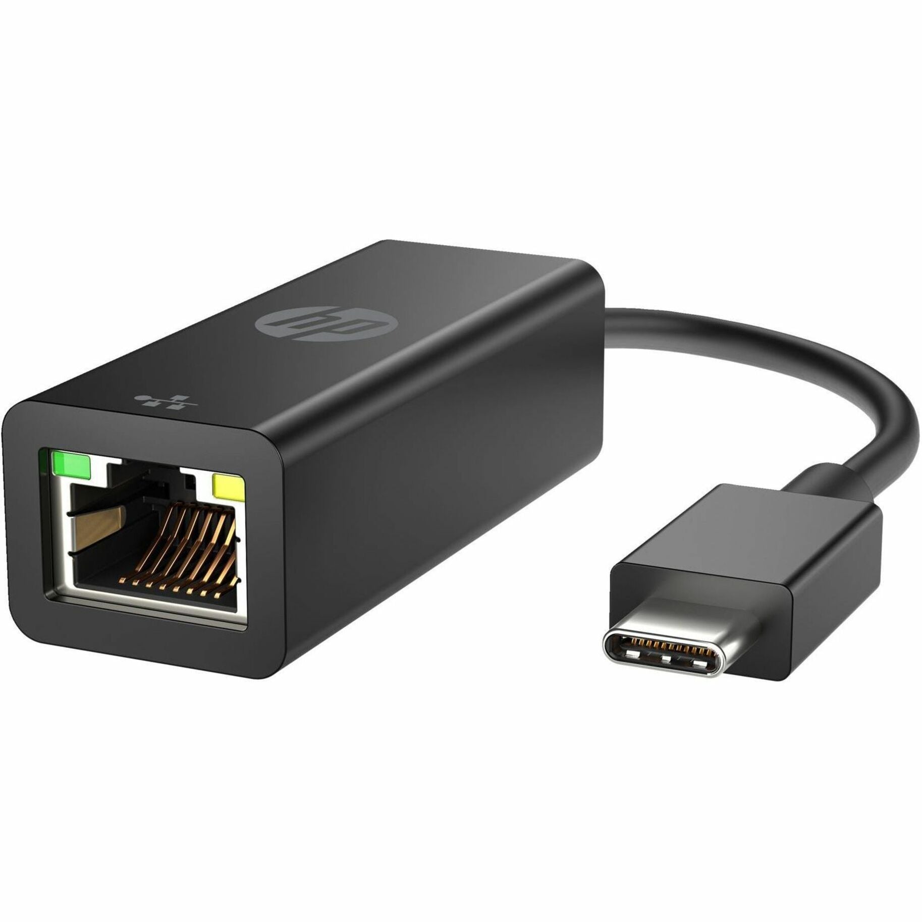 Close-up detail of HP USB-C to RJ45 Adapter G2 showing Ethernet port and USB-C connector-alternate-image4