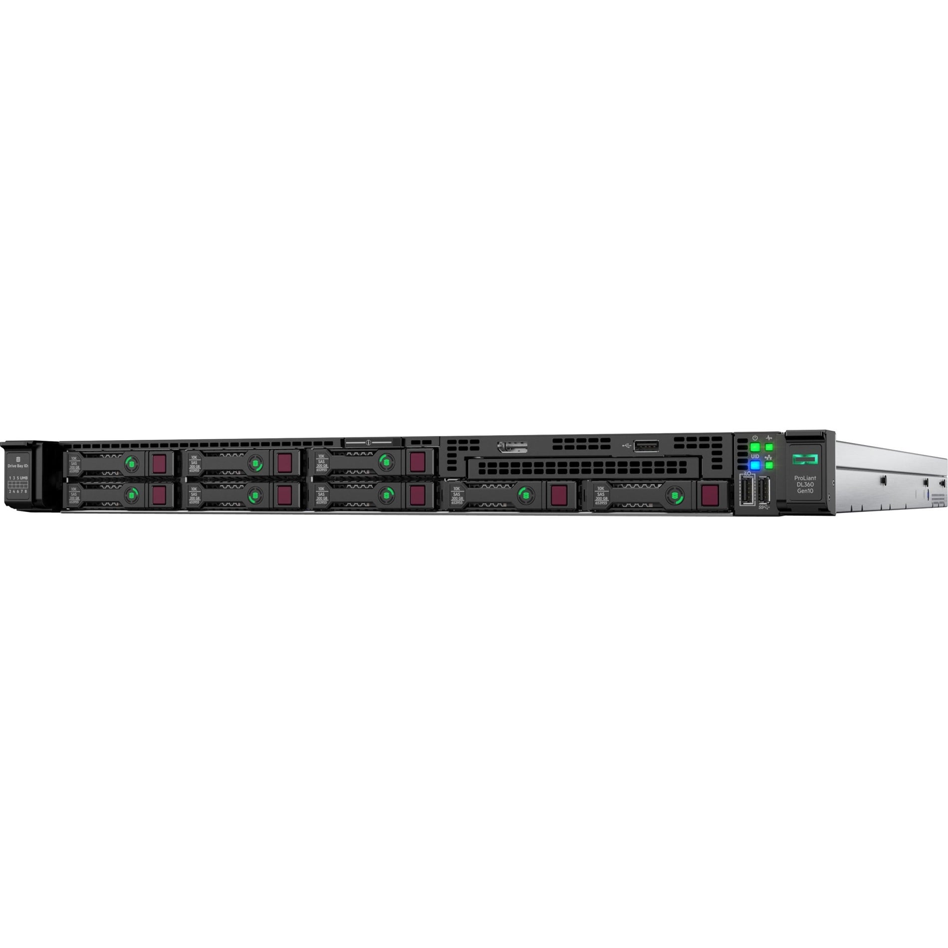 惠普 E ProLiant DL360 G10 1U 机架服务器 - 1 x 英特尔 至强 银牌 4210R 2.40 GHz - 32 GB 内存 - 串行 ATA 12Gb/s SAS 控制器 (P56956-B21)