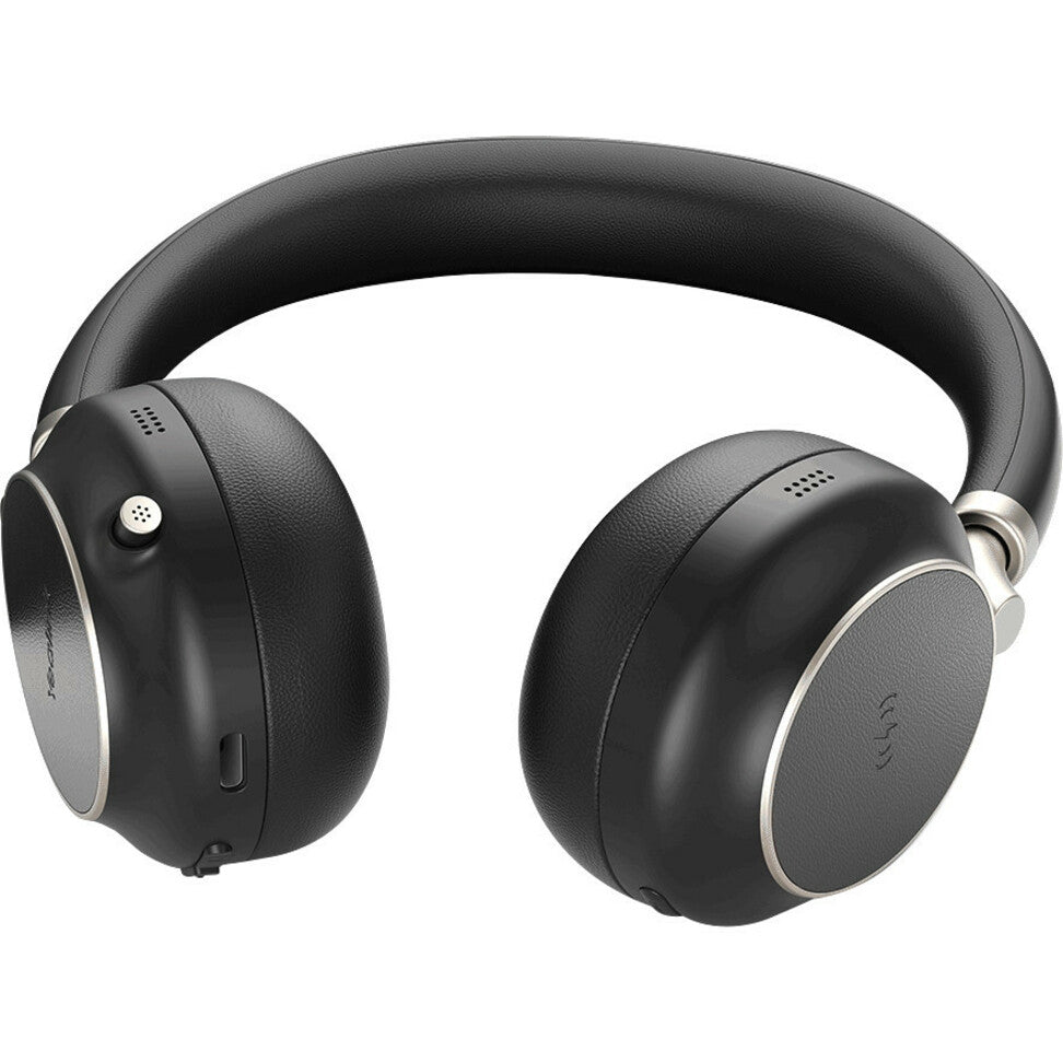 Yealink BH76 Bluetooth business headset showing over-ear design with black finish and silver accents-alternate-image1