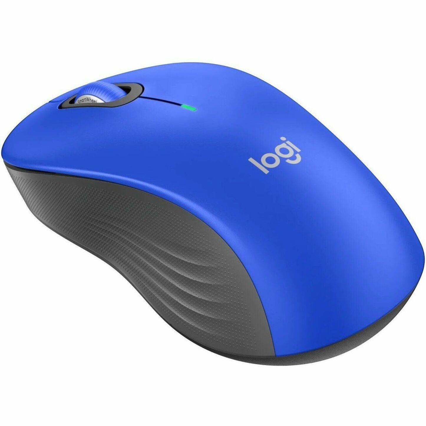 Angled view of Logitech M550 L wireless mouse showcasing ergonomic design, textured grips, and SmartWheel technology-alternate-image3