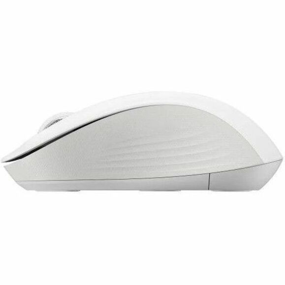 Side profile view of Logitech M550 mouse showing ergonomic curves and design