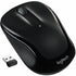 Logitech M325S wireless mouse in black shown at an angle, highlighting ergonomic side grips and compact design-alternate-image2