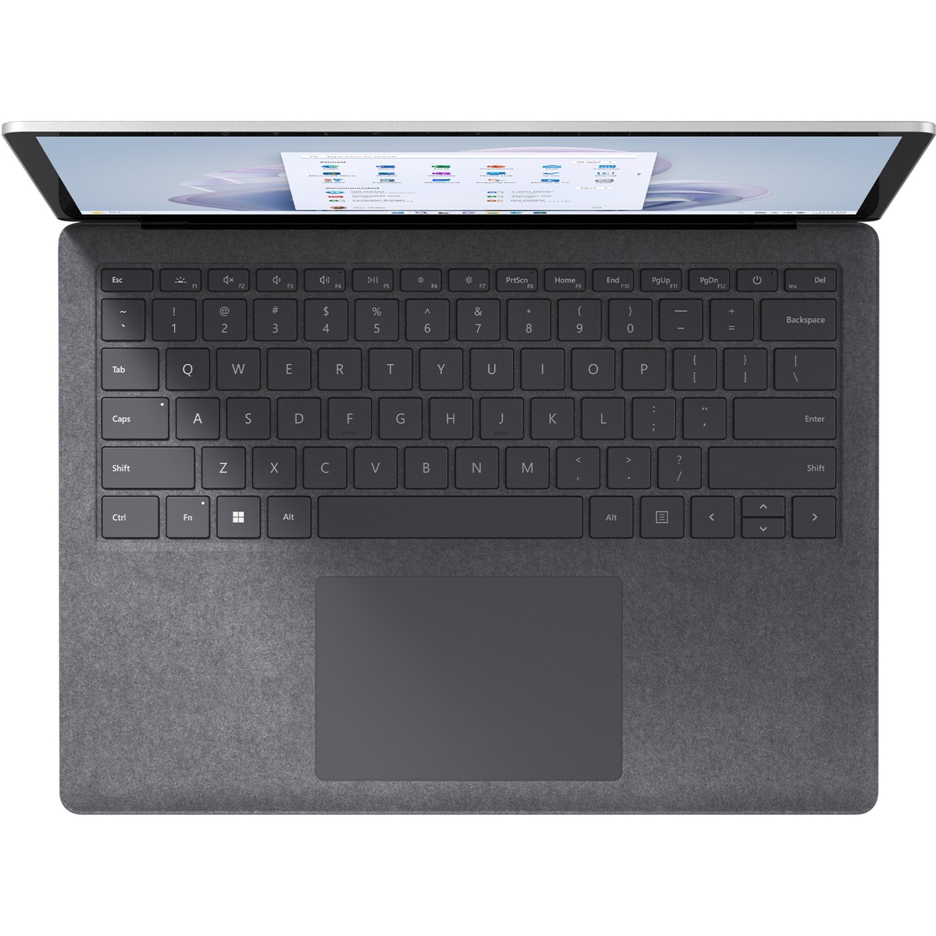 Top-down view of Surface Laptop 5 keyboard and trackpad with Windows interface-alternate-image8