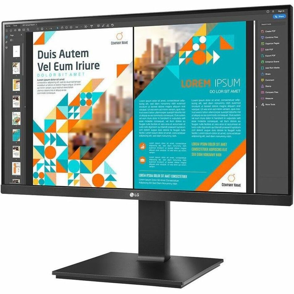 Front view of LG 24BP55Q-B monitor displaying graphic design software interface-alternate-image1