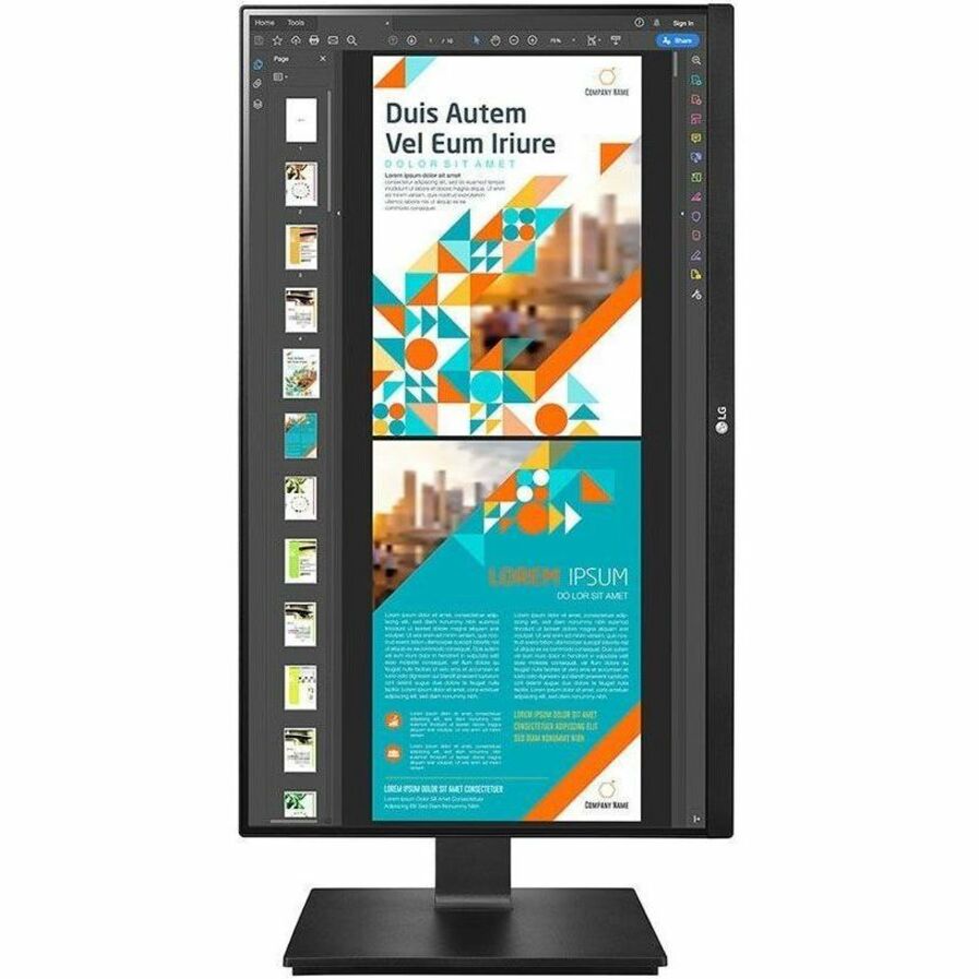 LG 24BP55Q-B monitor in vertical orientation showing document interface-alternate-image10