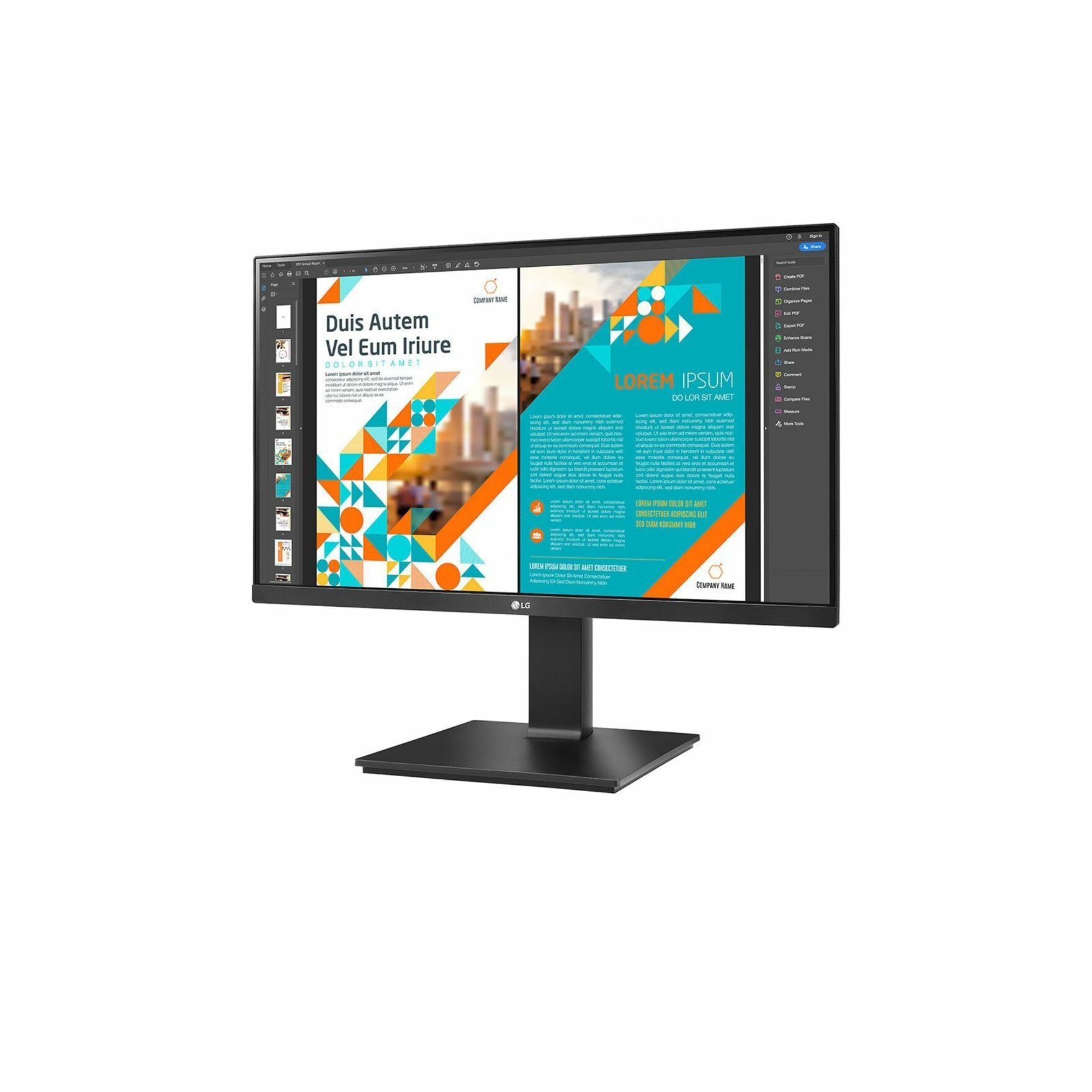 LG 24BP55Q-B 24" WQHD IPS LCD Monitor, 2560x1440 Resolution, DisplayPort x2, HDMI, Height/Tilt/Pivot Adjustable Stand (1 Year Warranty)