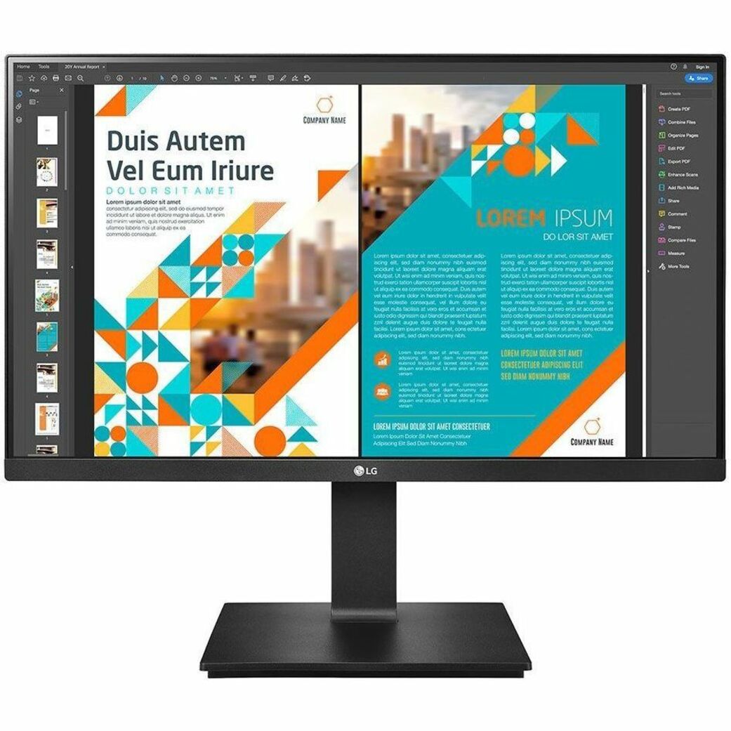 LG 24BP55Q-B monitor showing detailed design interface with geometric patterns-alternate-image2