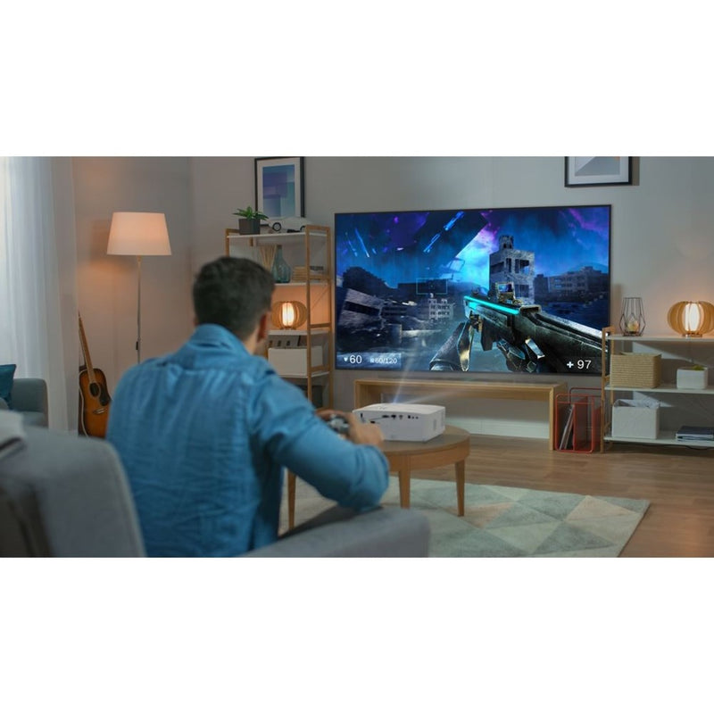 Solo gamer enjoying immersive gaming experience with Optoma UHD35STx