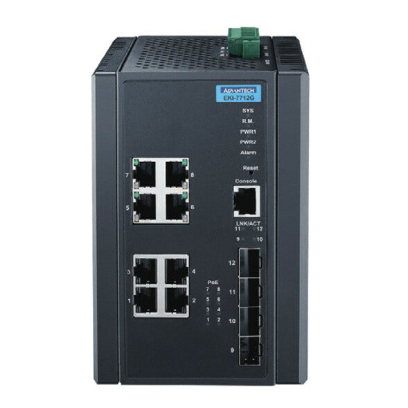 B+B SmartWorx EKI-7712G-4FMPI Ethernet Switch (EKI-7712G-4FMPI-AU)