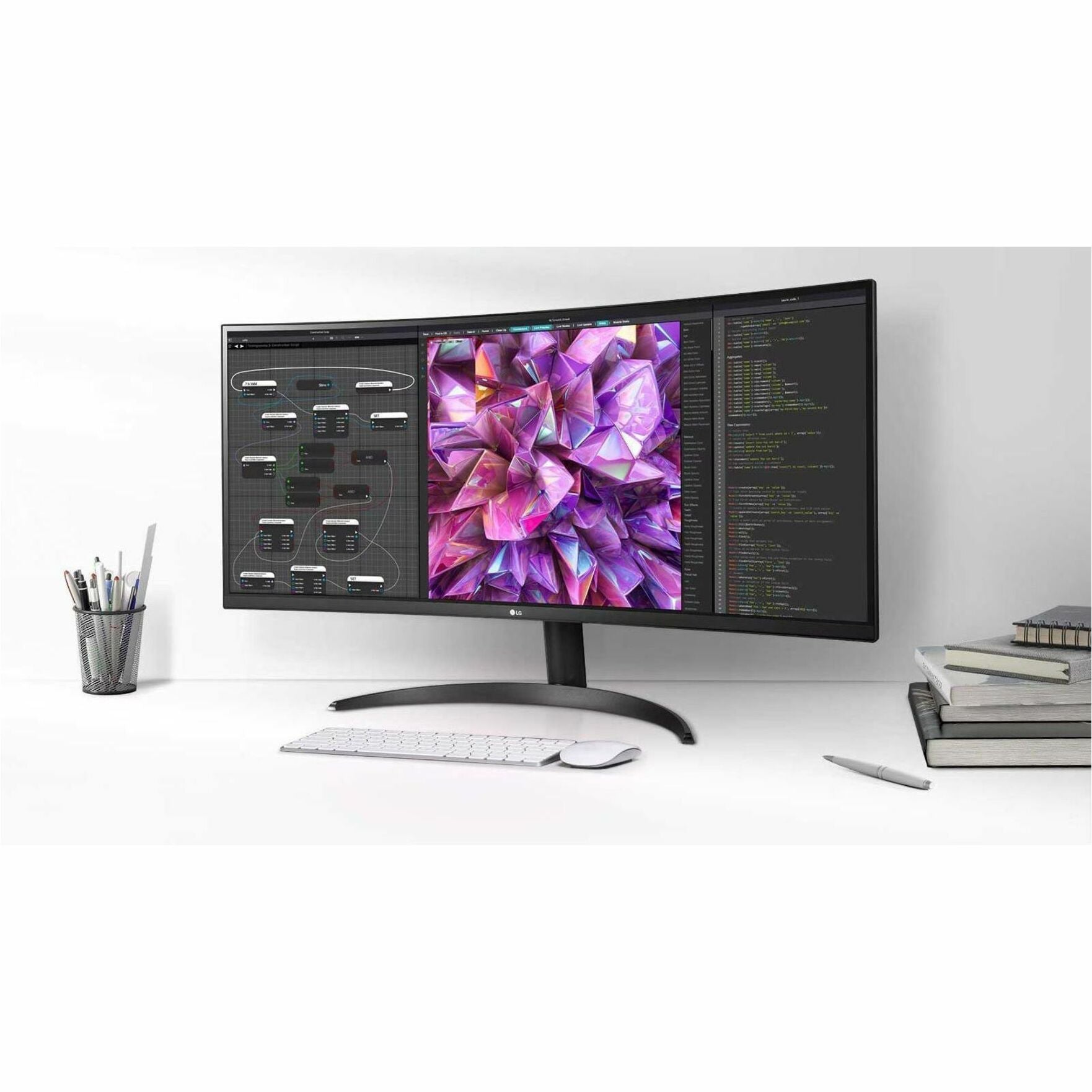 LG 34BQ60QC-B 34 "UW-QHD 커브드 스크린 LCD 모니터 - 21 : 9 최대 해상도 3440 x 1440 HDMI 및 DisplayPort 인터페이스