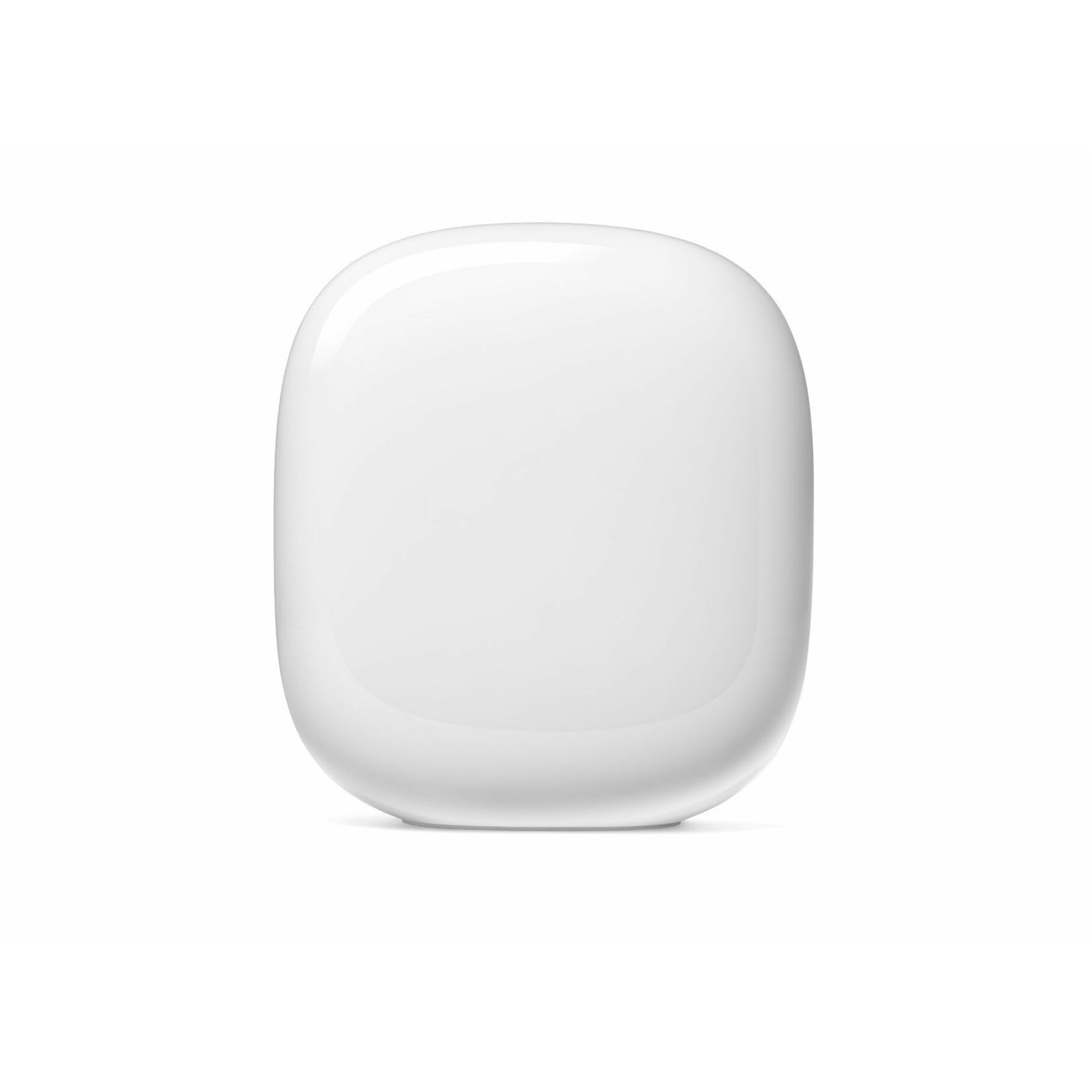 Front view of white Nest Wifi Pro router with smooth curved design-alternate-image2