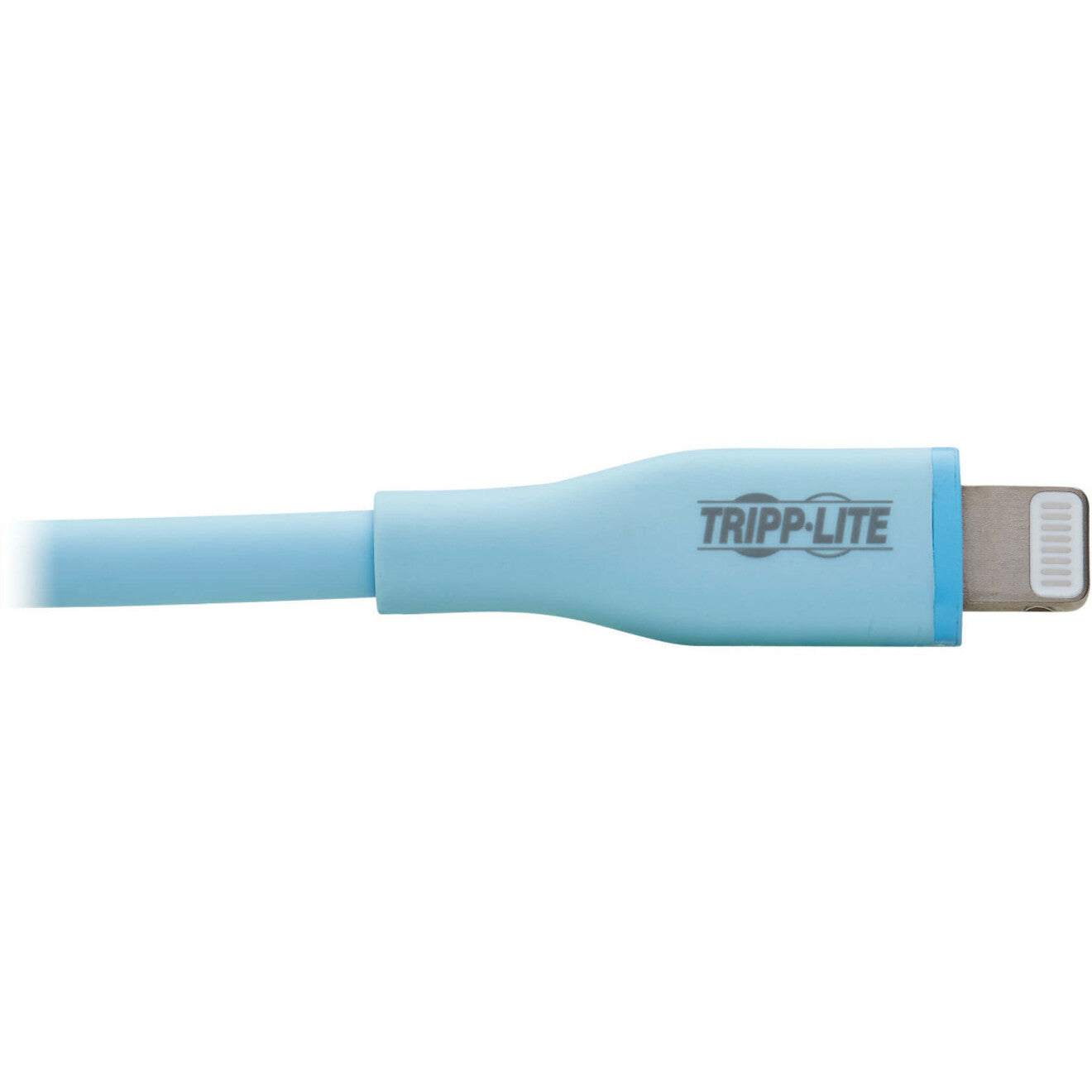 Close-up of Lightning connector showing Tripp Lite branding and design details-alternate-image5