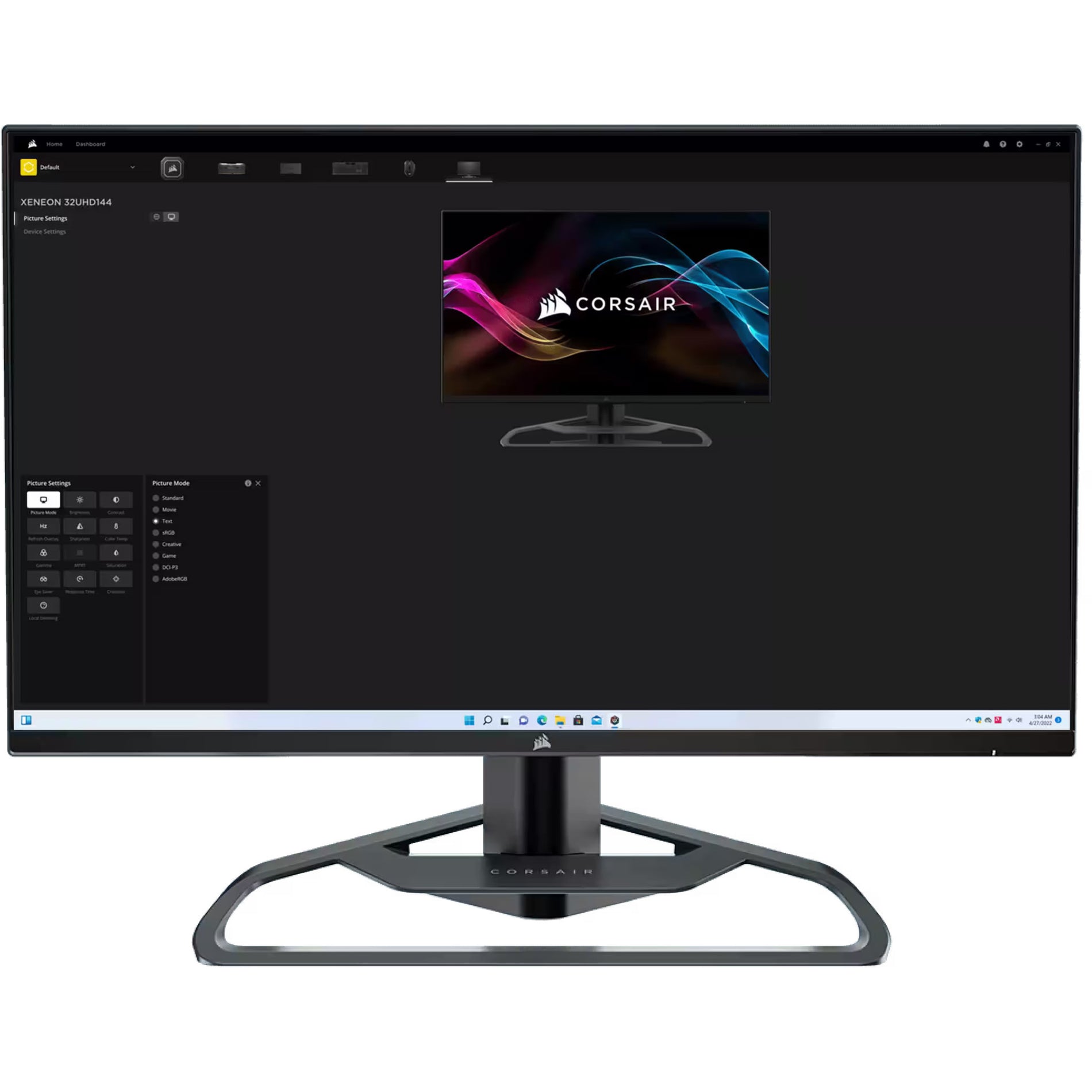 CORSAIR XENEON 32UHD144 32" 4K UHD FreeSync and G-SYNC Compatible QLED Monitor with HDR600 144Hz - Black