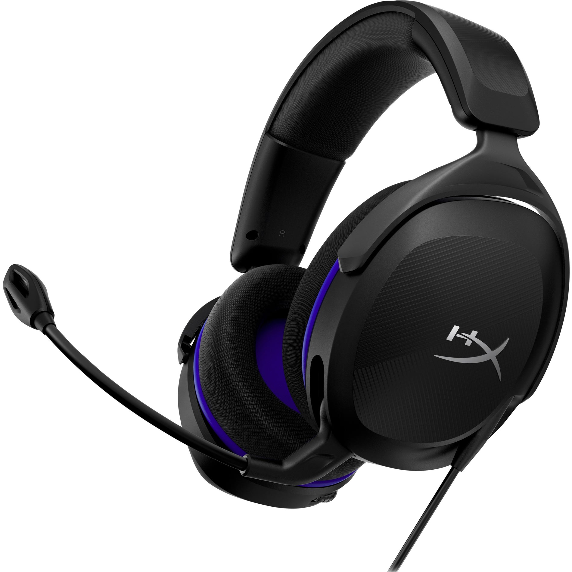 HP HyperX Cloud Stinger 2 Core gaming headset in black with blue accents and detachable microphone-alternate-image1