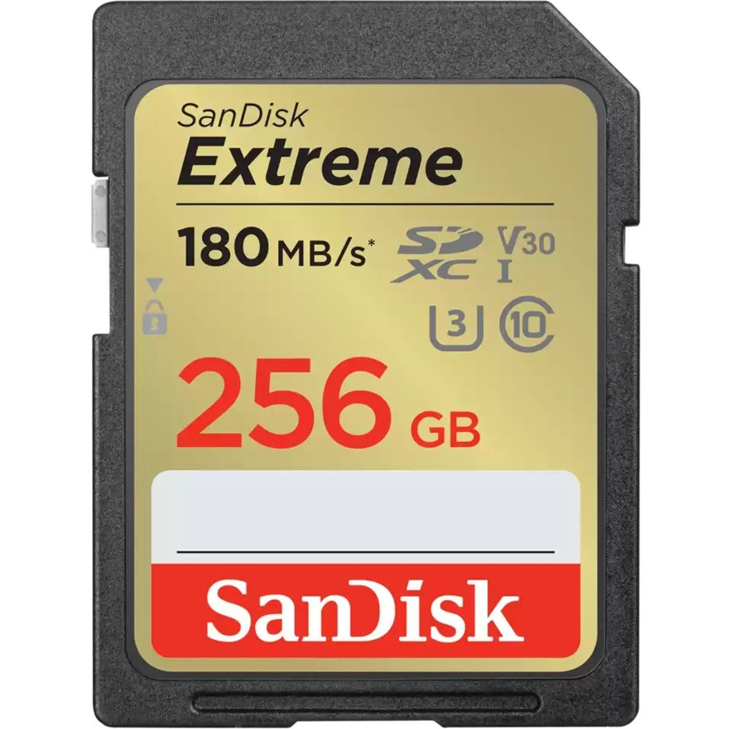 การ์ดหน่วยความจำ SanDisk 256GB EXTREME SDXC UHS-I - C10 U3 V30 4K UHD สูงสุด 180 MB/S (SDSDXVV-256G-GNCIN)