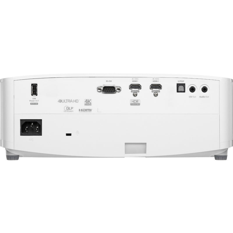 Rear view of Optoma UHD35x showing all connection ports and interfaces