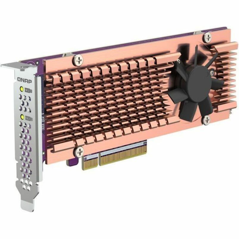 QNAP QM2-2P-384A expansion card - perspective view showing heatsink design-alternate-image3