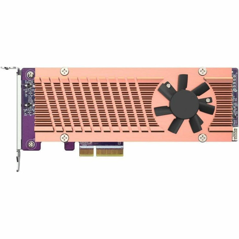 Detailed view of QNAP QM2-2P-344A heatsink design