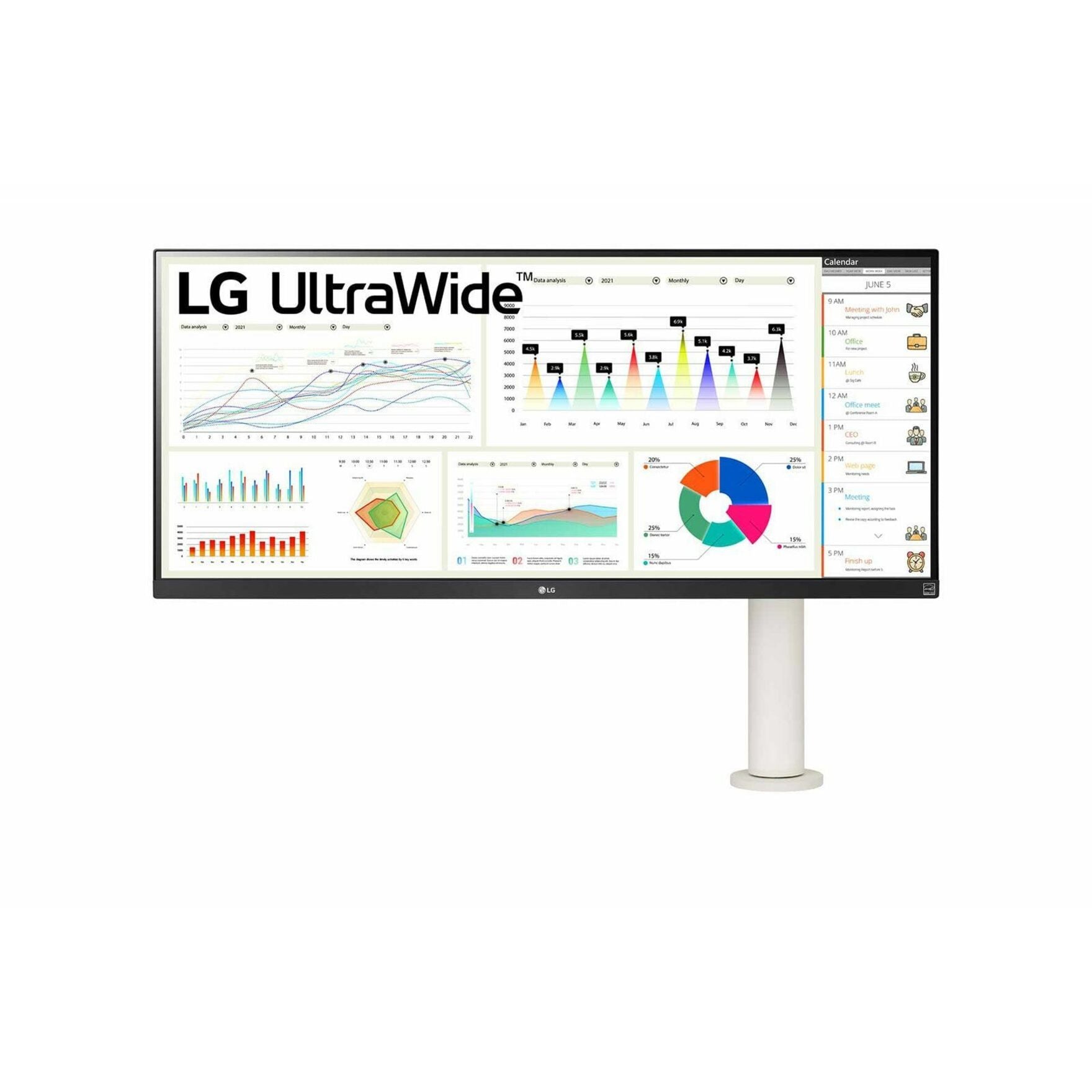 LG 34BQ680-W 34" UW-UXGA LCD Monitor, Wide Viewing Angle, USB, HDMI, USB Type-C, DisplayPort