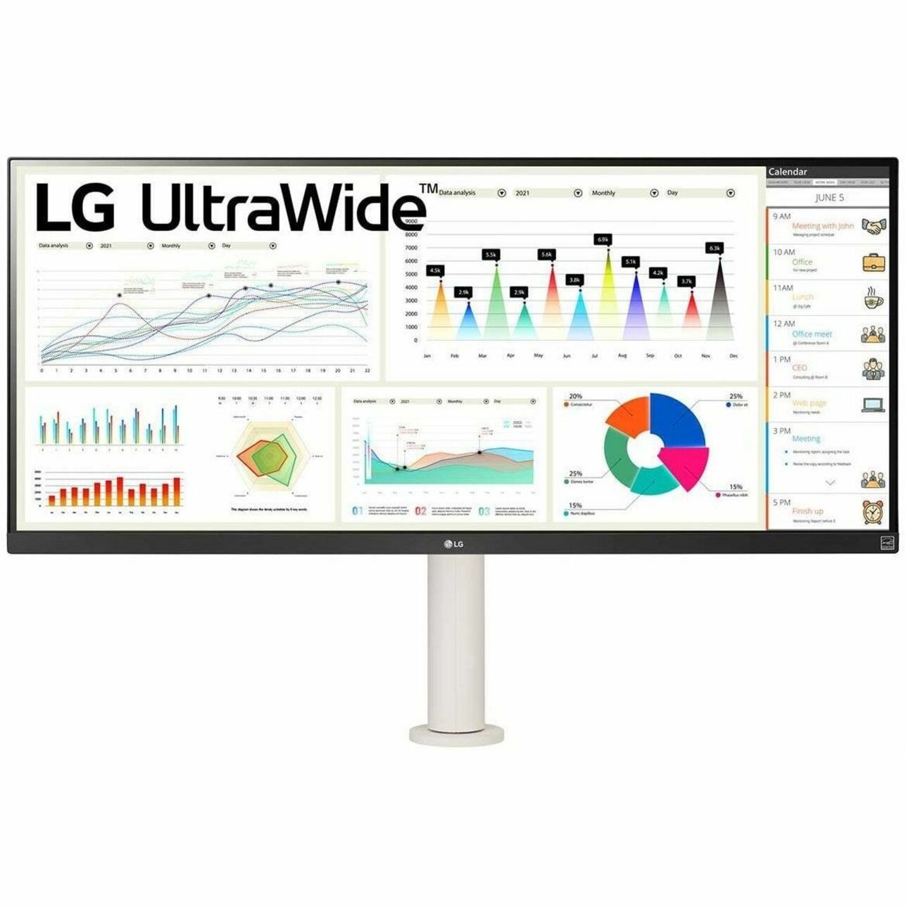 LG 34BQ680-W 34" UW-UXGA LCD Monitor, Wide Viewing Angle, USB, HDMI, USB Type-C, DisplayPort