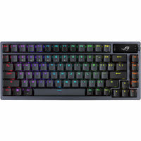 Top-down view of ROG Azoth keyboard displaying vibrant RGB lighting patterns-alternate-image5