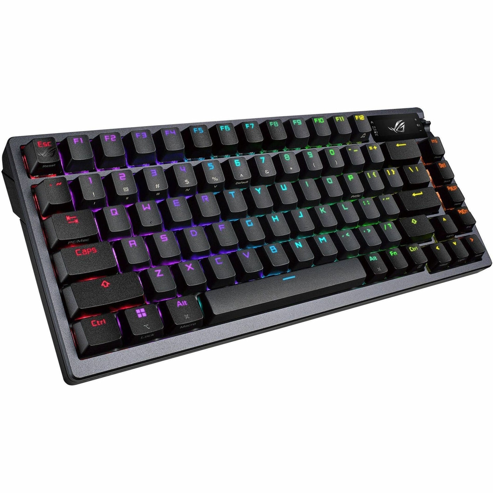 ROG Azoth keyboard with illuminated OLED display showing system information-alternate-image3