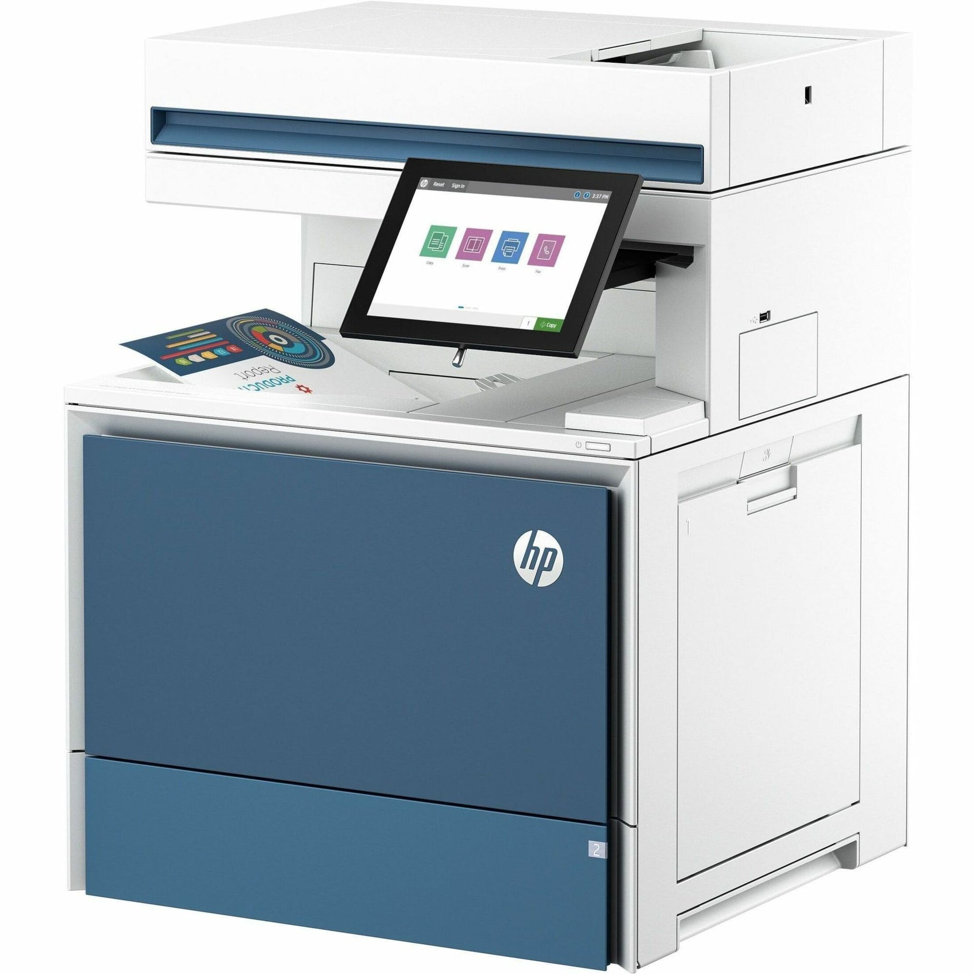 HP Color LaserJet Enterprise MFP 6800dn printer featuring 8-inch color touchscreen control panel with intuitive interface-alternate-image1