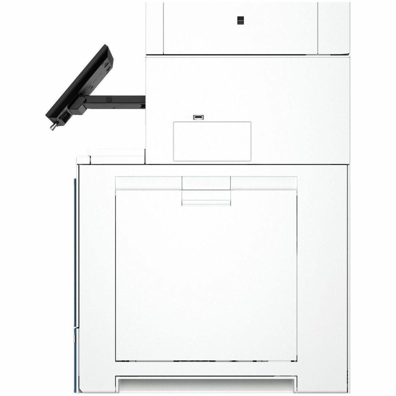 Side profile of HP LaserJet Enterprise MFP 6800dn highlighting adjustable display mount-alternate-image3