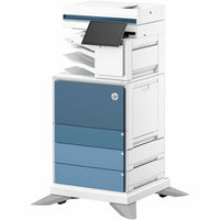 Side angle view of HP LaserJet MFP highlighting workflow features and paper handling-alternate-image3