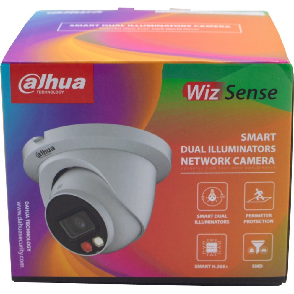 Dahua N82DJS2 Lite Series VU-MORE Color 8MP IR Turret IP Camera, 2.8 mm Fixed Lens, White